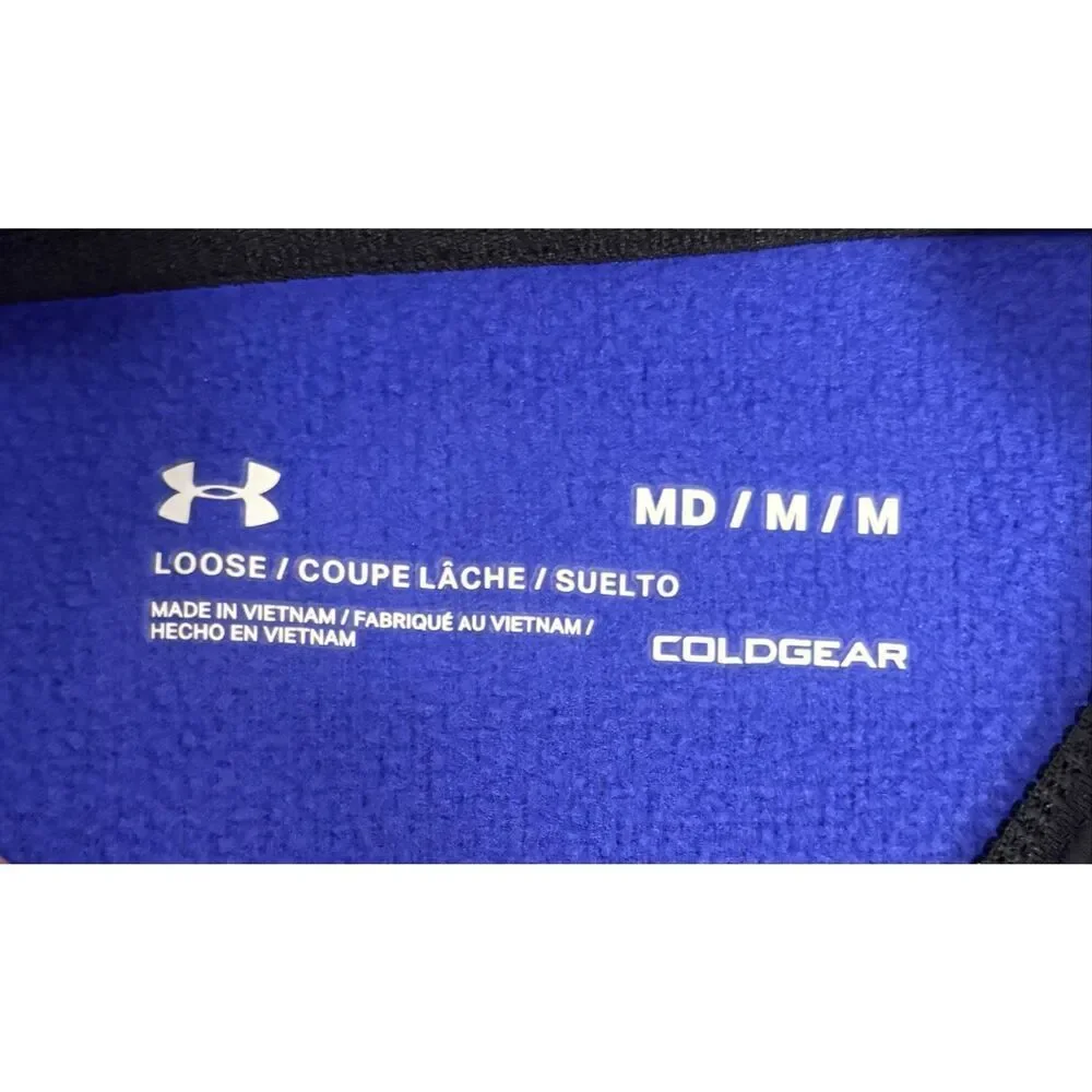 Under Armour Fleece Storm Half Zip Long Sleeve Top Mens Medium Blue ColdGear